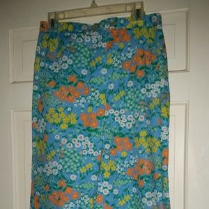 Gordon Blue Floral Designer Pants Sz 12